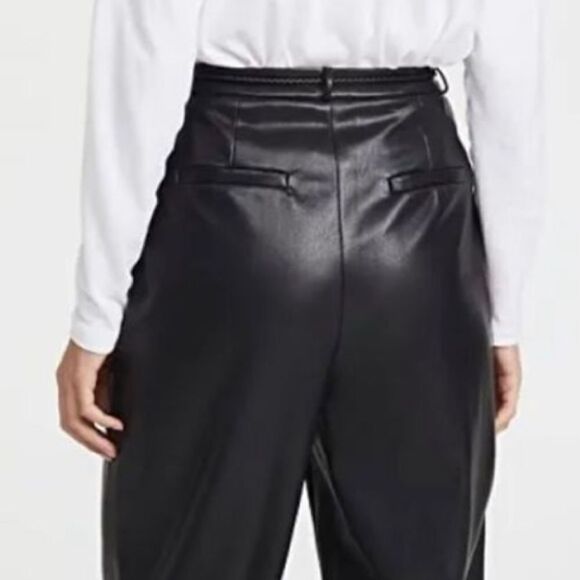 New Mother Denim Jeans Twistie Tie Bounce Hover Faux Leather Pants Size 33 - Picture 7 of 16